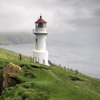 Lighthouse at the very end of Mykines island