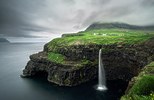 Múlafossur waterfall at Gásadalur - one of the most famous place on the Faroe Islands